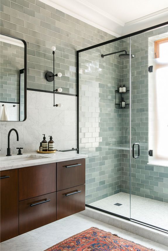 Glass tile shower deals